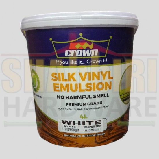 Crown Vinyl Silk Paint (White - 4L)